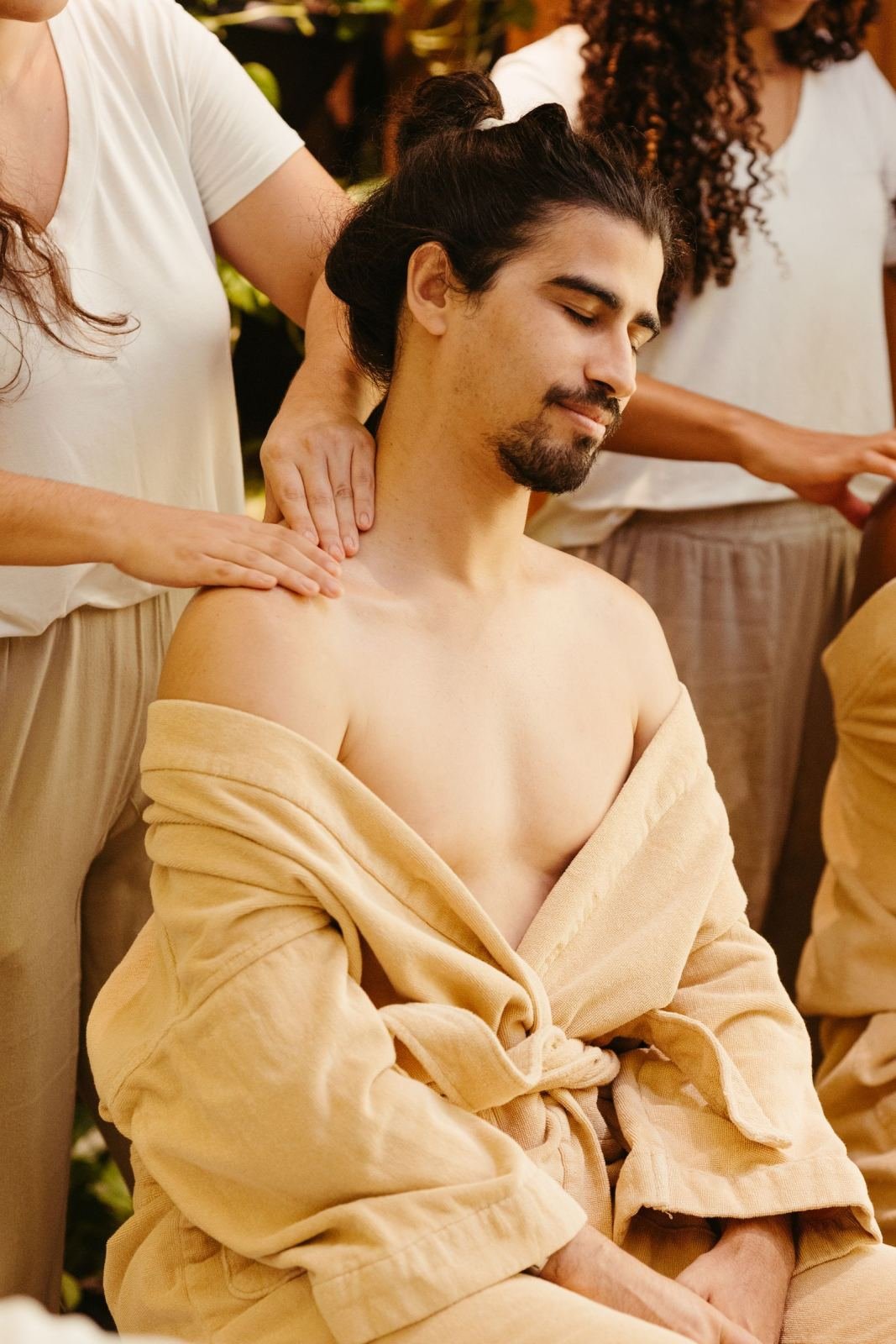 Man relaxing during head massage - Shiro Abhyanga Ayurvedic Head Massage Jaipur