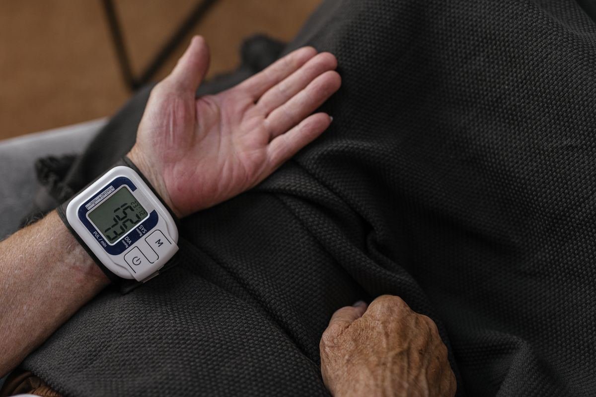 Senior adult checking blood pressure at home for hypotension - low blood pressure Ayurvedic treatment in Jaipur